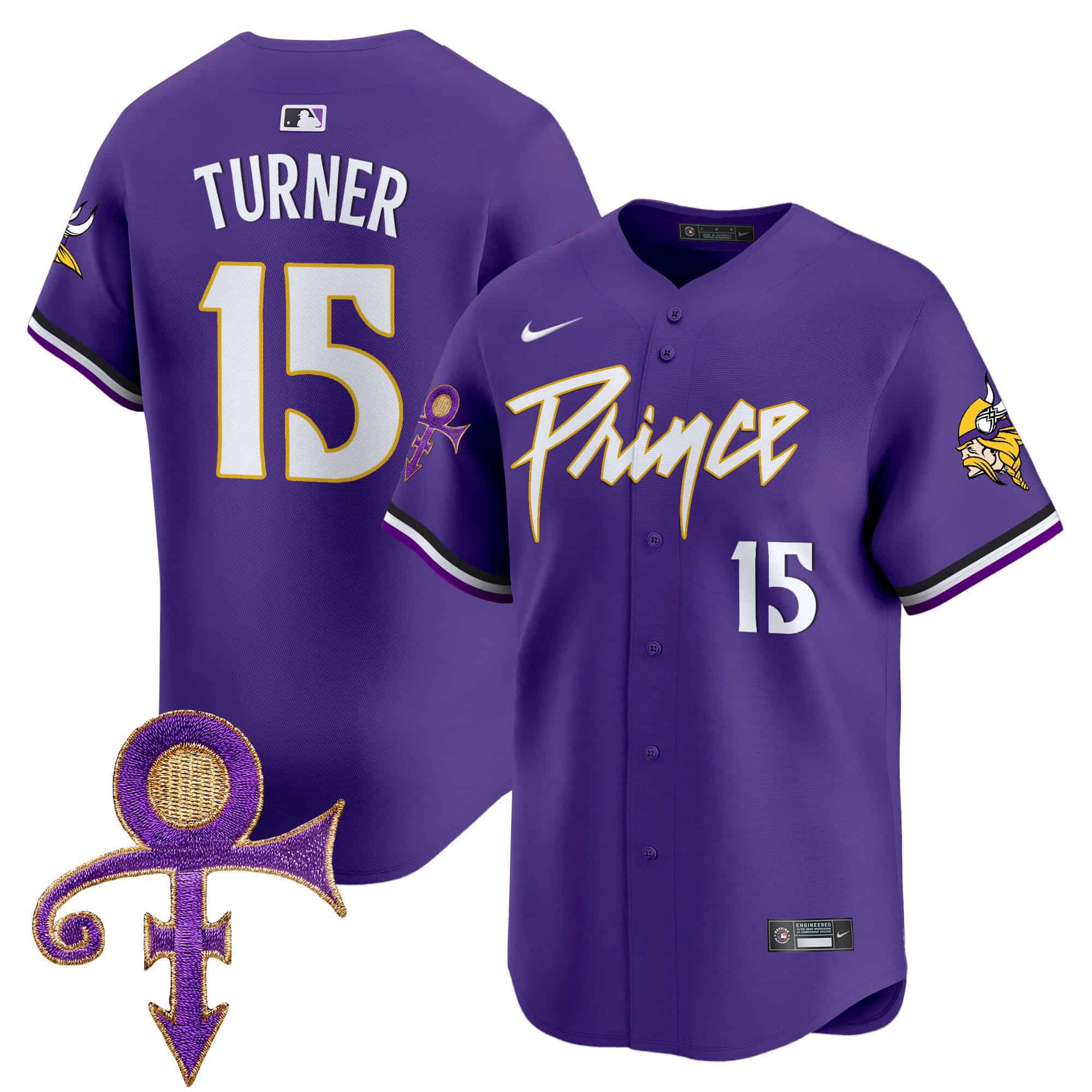 Men Minnesota Vikings #15 Turner Purple 2024 Nike Prince Patch Vapor Premier Limited NFL Jersey->indianapolis colts->NFL Jersey